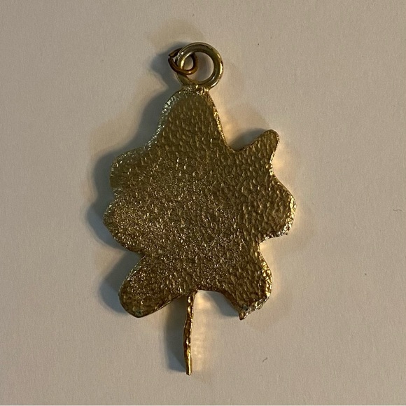 Vintage pendant, stained glass look with gold tone, blue and green resin - Picture 2 of 4